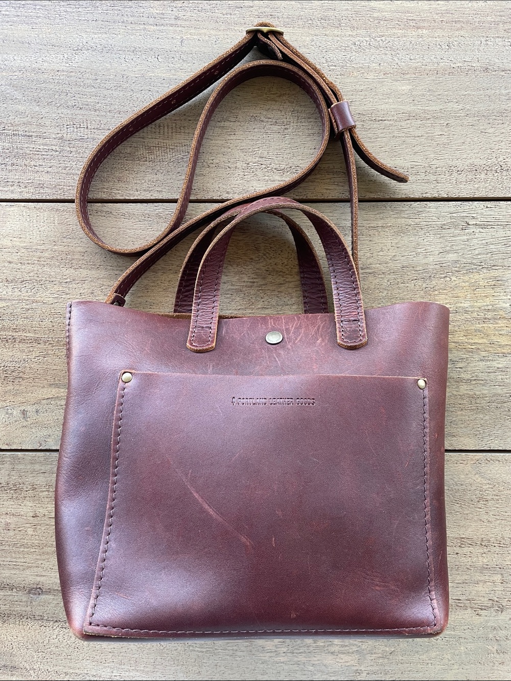 Portland Leather Goods natural full grain small Crossbody Tote